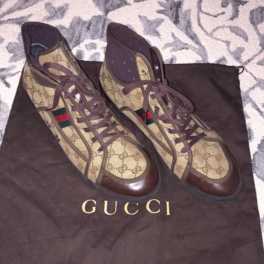 Gucci Brown and Tan Sneakers